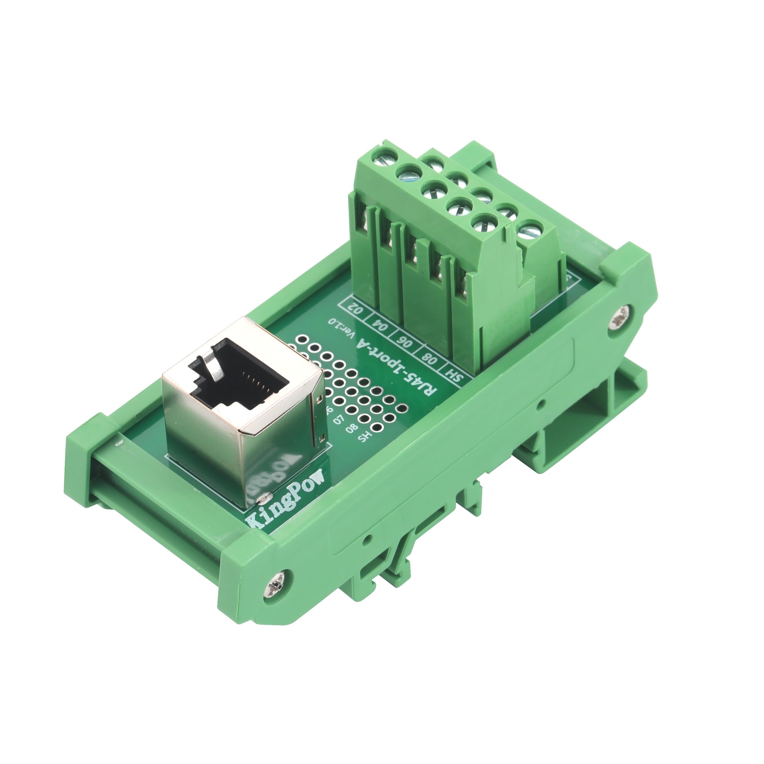 Conector vertical RJ45 para solucionar fallos de conexión y ordenar cables en riel DIN 7