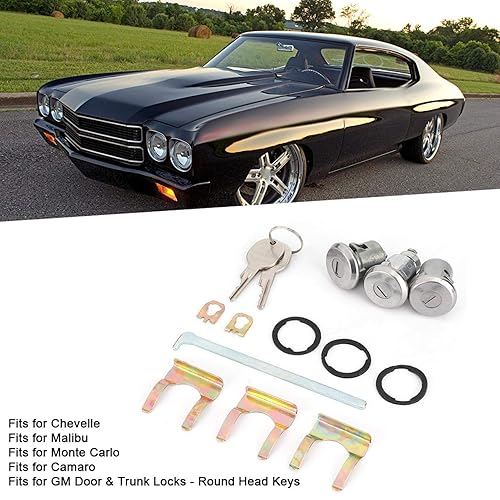 Miniatura 2 de Kit de llave de maletero de puerta, cilindro de cerradura de puerta de hierro 654394765282 Juego de cerradura de puerta de repuesto con llaves y