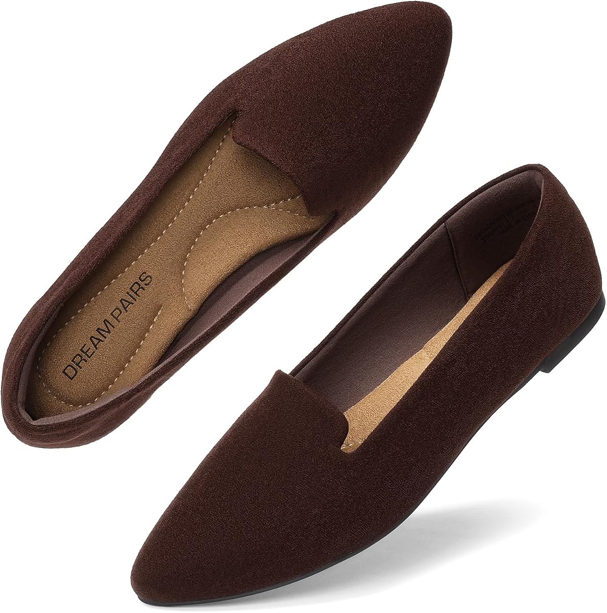 DREAM PAIRS Women's Pointed Toe Business Dressy Flats | chic pointed toe slip-on shoes, comfortable elegant classic casual dress loafer flats, for daily and work office