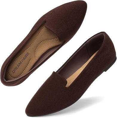 DREAM PAIRS Womens Pointed Toe Business Dressy Flats
