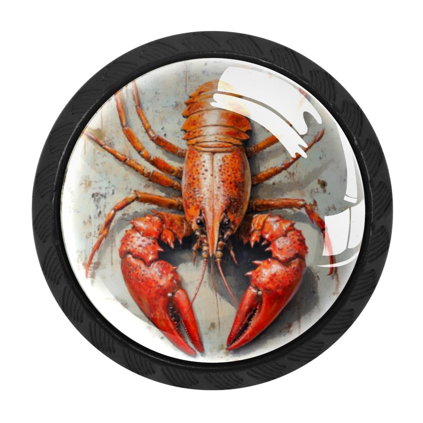 CHENZZZZ Crayfish Cabinet Knobs 4 Pieces Drawer Kitchen Cabinets Dresser Cupboard Wardrobe Unique Pulls Handles