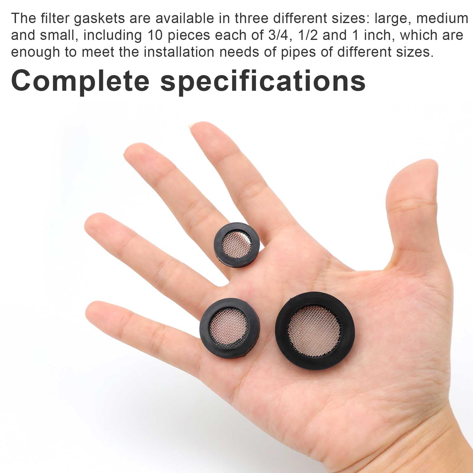 30 Pezzi Rondelle Della Doccia Guarnizione, Guarnizione con Filtro, Guarnizione per Rondelle in Gomma, Include specifiche da 3/4, 1/2, 1 Pollice, per Docce, Tubi Flessibili, Rubinetti