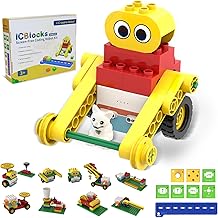 10-in-1 ICBlocks Screen-Free Coding Robot Kit for Kids, 85+ PCS Science Kits, Stem Robotics Building, Educational Coding Projects Gifts for Boys & Girls Ages 3-6 Years