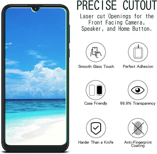 Miniatura 2 de KAREEN [Paquete de 2] Protector de pantalla de vidrio para Motorola Moto G Play 2021, vidrio templado, antiarañazos, compatible con fundas, sin