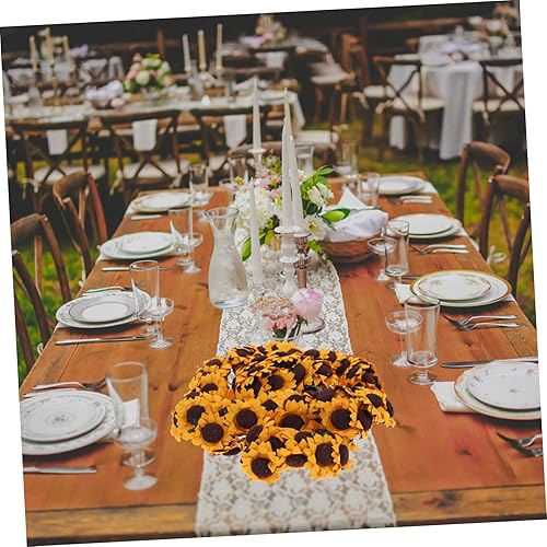 Miniatura 8 de 100pcs Flores Artificiales Ramo de girasol para el hogar boda decoración