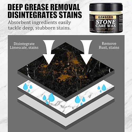 Miniatura 5 de Limpiador de granito y cera para el cuidado del esmalte  Restaura el brillo y nutre las superficies de piedra  Adecuado para encimeras de granito y