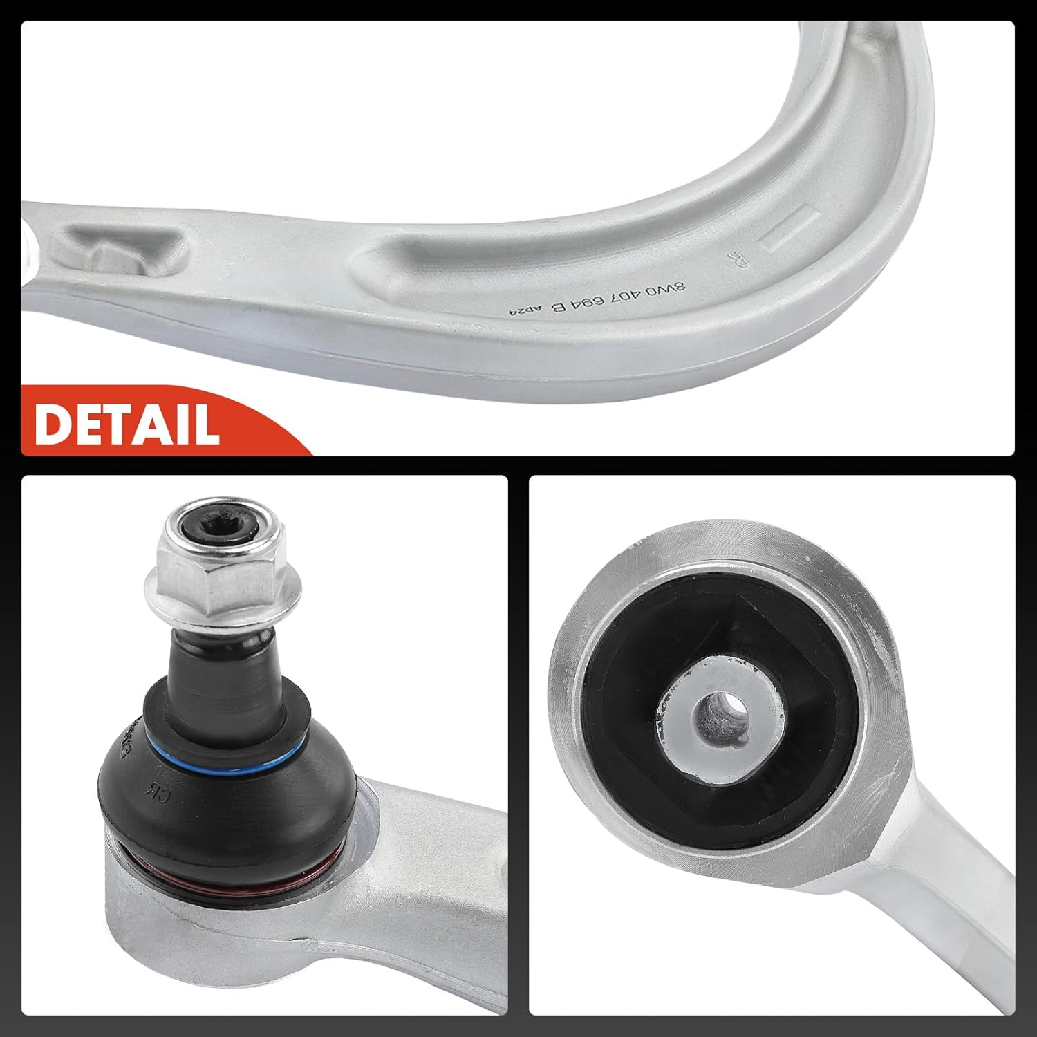 A-Premium Front Right Rearward Lower Control Arm, with Ball Joint & Bushing, Compatible with Audi A4 (allroad/Quattro) 17-20, A5 Quattro/Sportback 18-21, RS5 18-19, S4/S5 Sportback 18-21