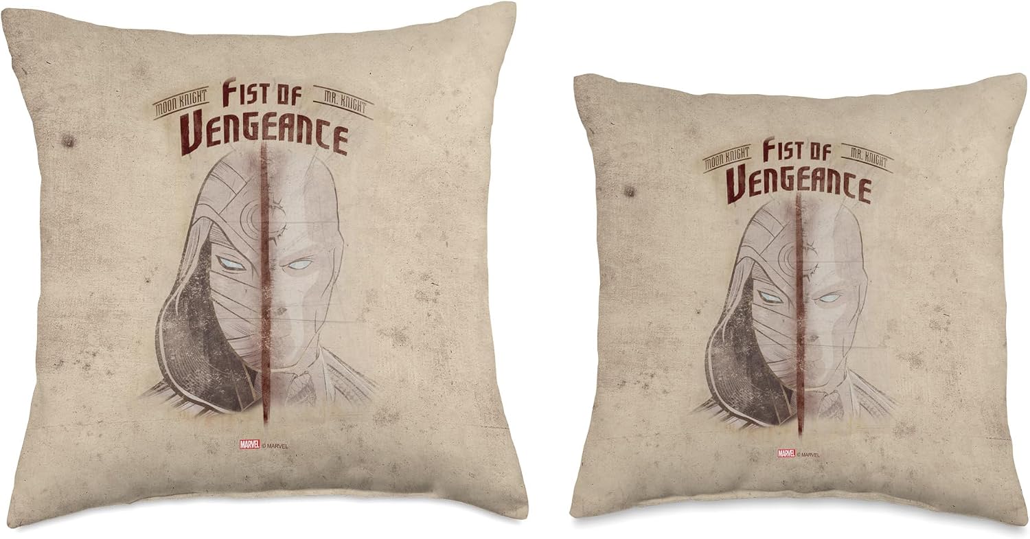 Marvel Moon Knight Egyptian Hieroglyphs Papyrus Throw Pillow, 18x18, Multicolor