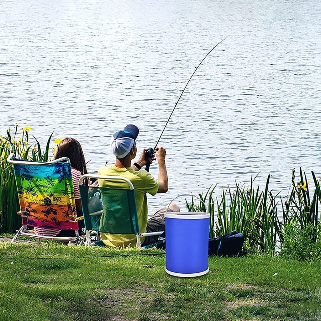 Faltbarer Eimer Strand Putzeimer Mit Griff, Zusammenklappbares Waschbecken Camping, Pop-Up-Eimer Mit Wasserdichtem, Mit Handtuch, Schwamm, Aufbewahrungstasche (Size : 13L)