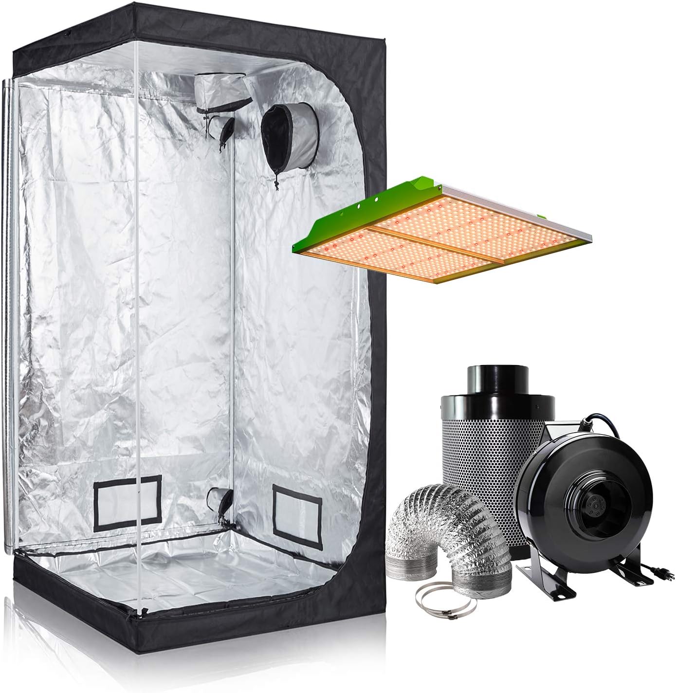 BestMart Hydroponic System 3X3 Grow Tent Kit Complete+200