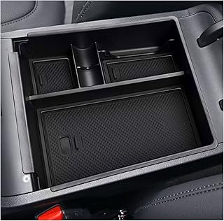 SXCY 2024 Tucson NX4 Limited 2023 2024 Santa Cruz Center Console Organizer Tray For 2022-2024 Tucson NX4 Limited / 2024 Santa Cruz Accessories Armrest Console Insert Box 2024 Tucson ABS Storage(Black)