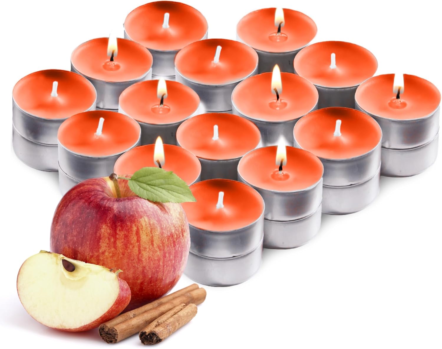 Orange Scented Tealight Candles Pack of 30 Scented Tea Light Candles with Long