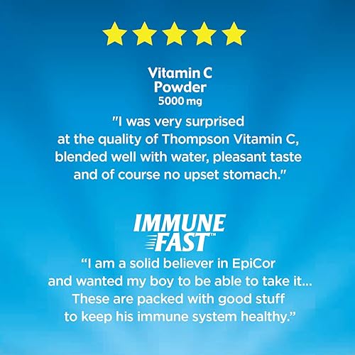 Miniatura 5 de Thompson Vitamina C en polvo 5000 mg y paquete Zand Immune Fast Zesty Orange  Apoyo saludable del sistema inmunológico  12 onzas, 36 masticables