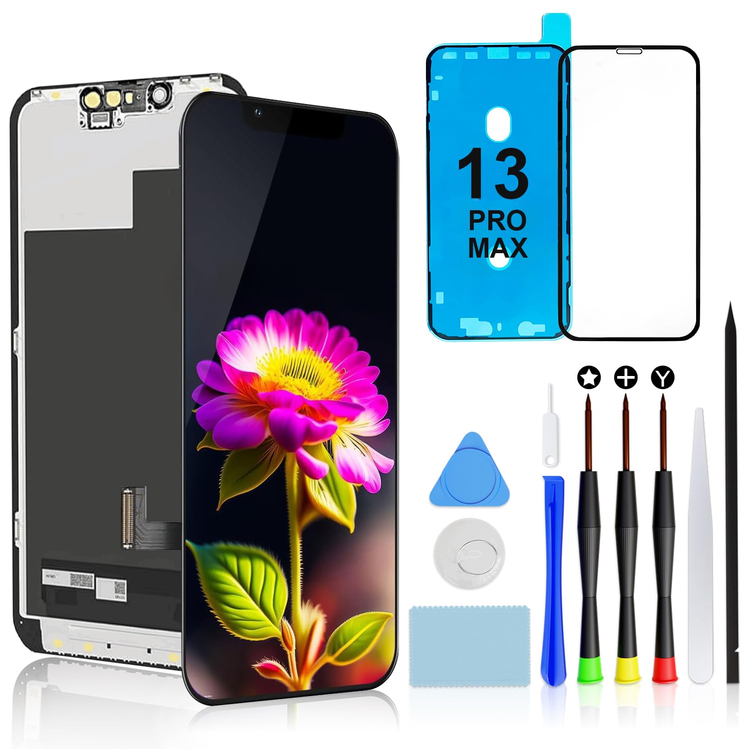 Brinonac Display per iPhone 13 PRO Max, 6,7" Schermo Full HD LCD Retina Kit Sostituzione Touch Screen Digitizer Assembly Set