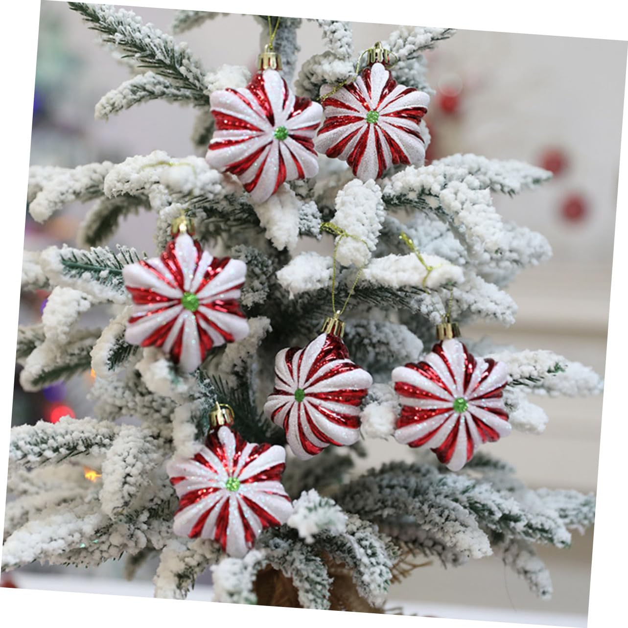 Cabilock Adornos Colgantes Navideños para Árbol De Navidad Bolas Decorativas con Diseño Temático Ornamentación Ligera Y Duradera para Festivo 6 Piezas X 5