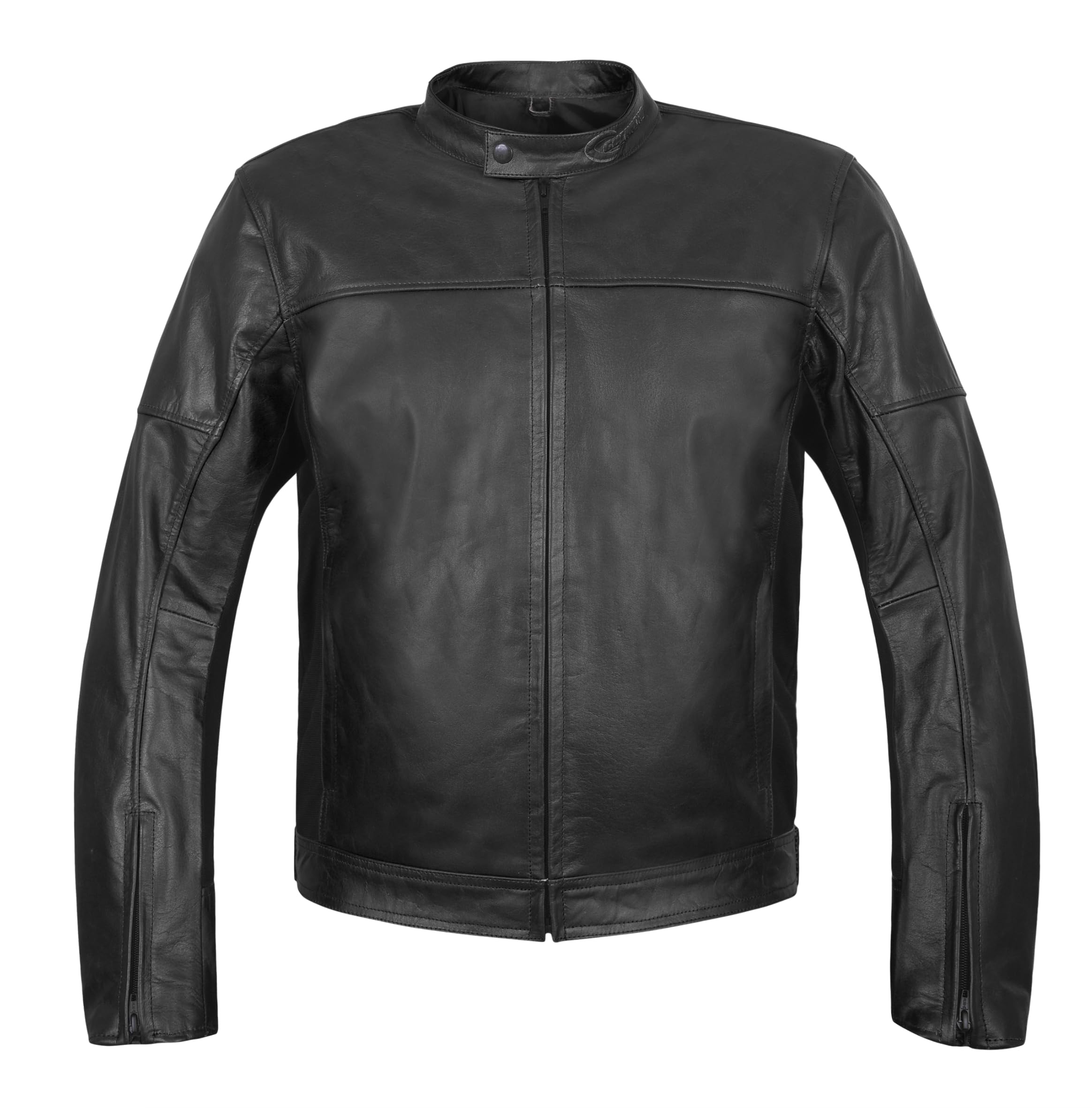 GUERRERO Chaqueta de Moto de Piel Negra Streetfighter con Protecciones Homologadas CE sz. M