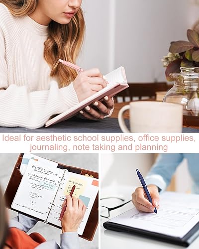 Miniatura 6 de Uwbettry Bolígrafos negros de tinta de gel de punta fina y escritura suave, juego de bolígrafos de secado rápido para diario, tomar notas, bolígrafo