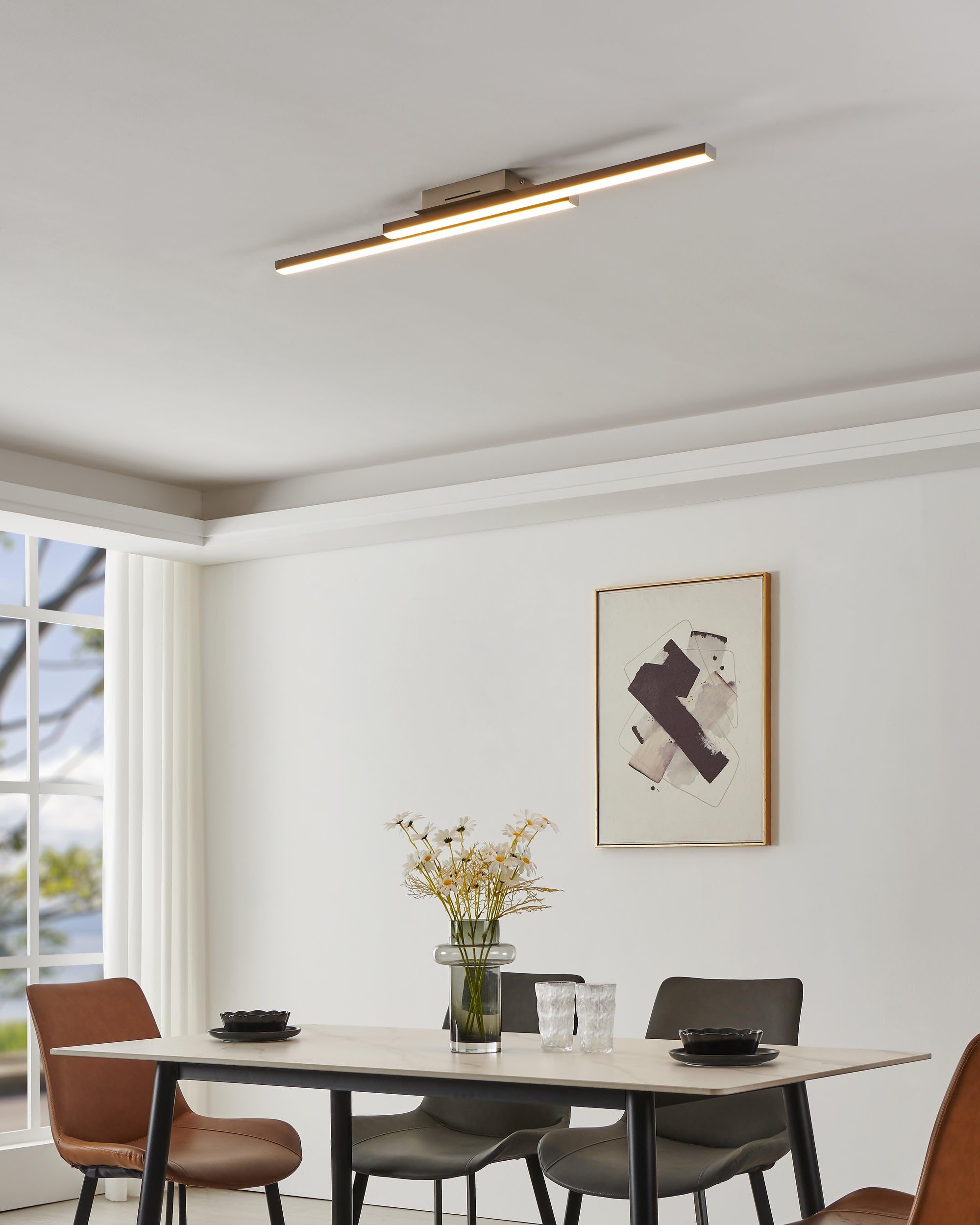 EGLO connect.z Smart Home Led plafoniera Fraioli-Z, ZigBee, app e controllo | vocale, colore luce regolabile, dimmerabile, plafoniera in alluminio nichel opaco