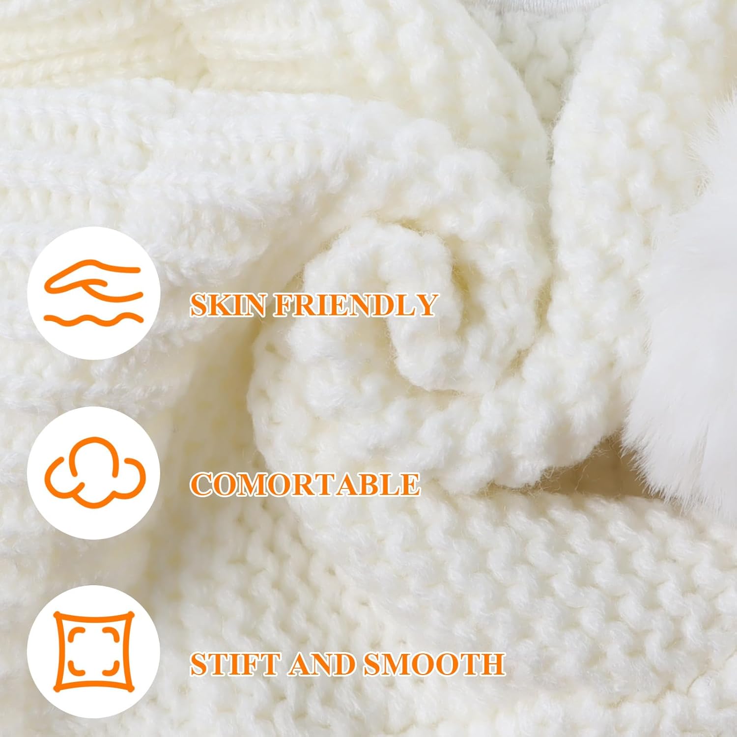 JANGANNSA Cute Bear Baby Beanie Pompom Baby Boys Hat Infant Toddler Winter Knitted Beanies for Girls - Image 6