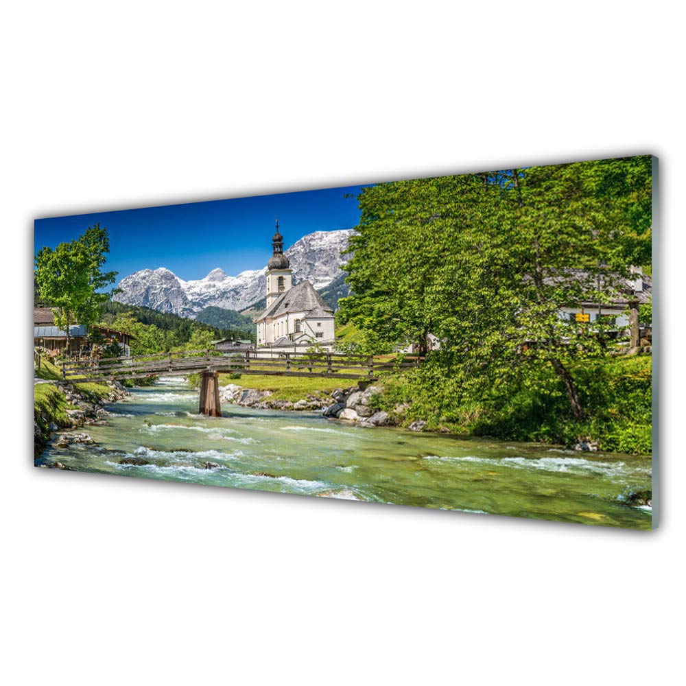 Tableau mural moderne incassable et brillant paysage de nature 125x50cm Tulup