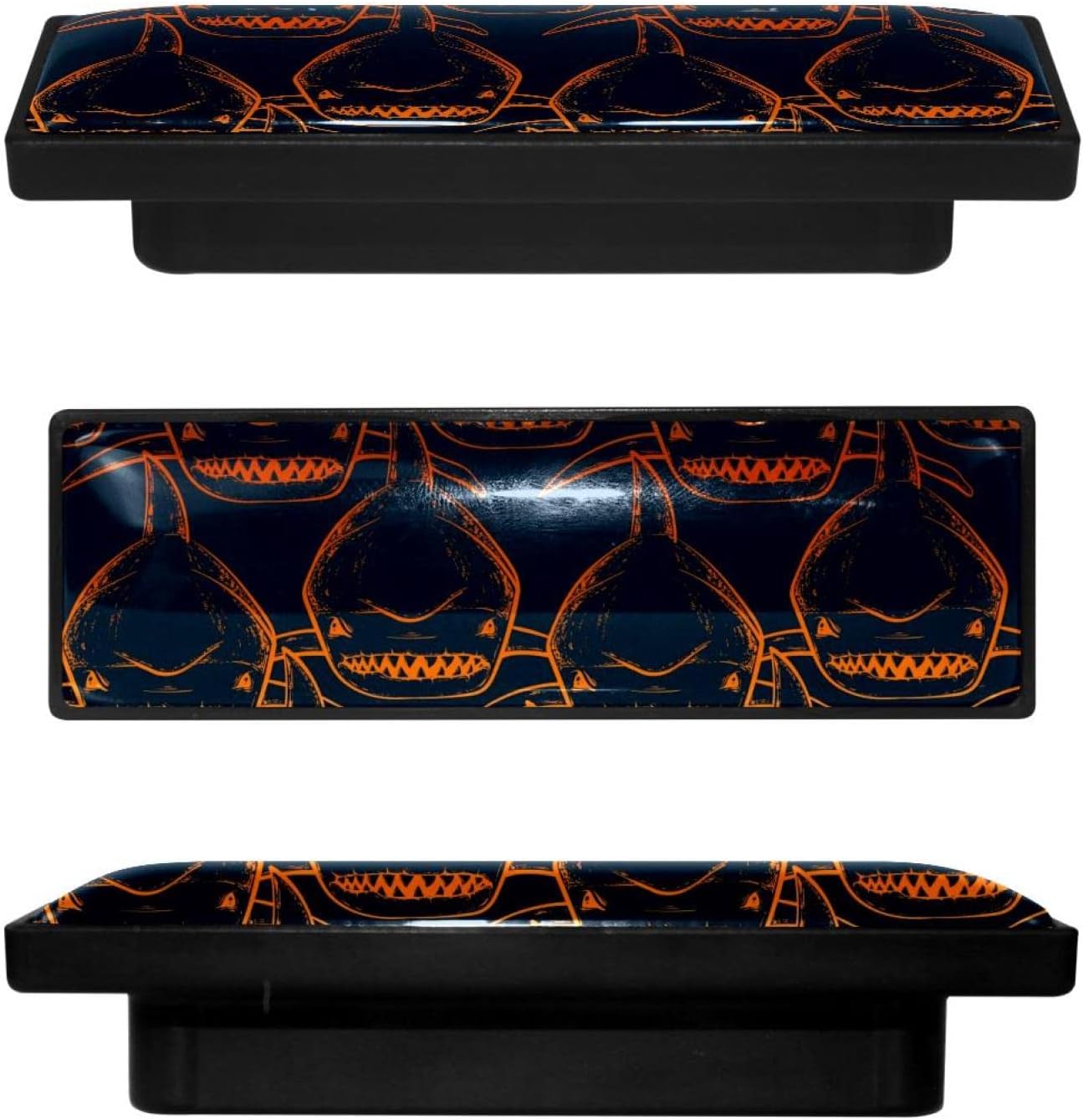 Pomo de cristal para cajón de cristal, diseño de tiburón peligro, mango ergonómico de 3.6 pulgadas, para armario de cocina, armario, armario