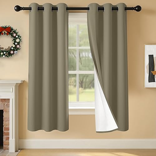 Miniatura 54 de Cortinas 100% opacas de 84 pulgadas de largo para dormitorio, sala de estar, cortinas de oscurecimiento de habitación con aislamiento térmico con