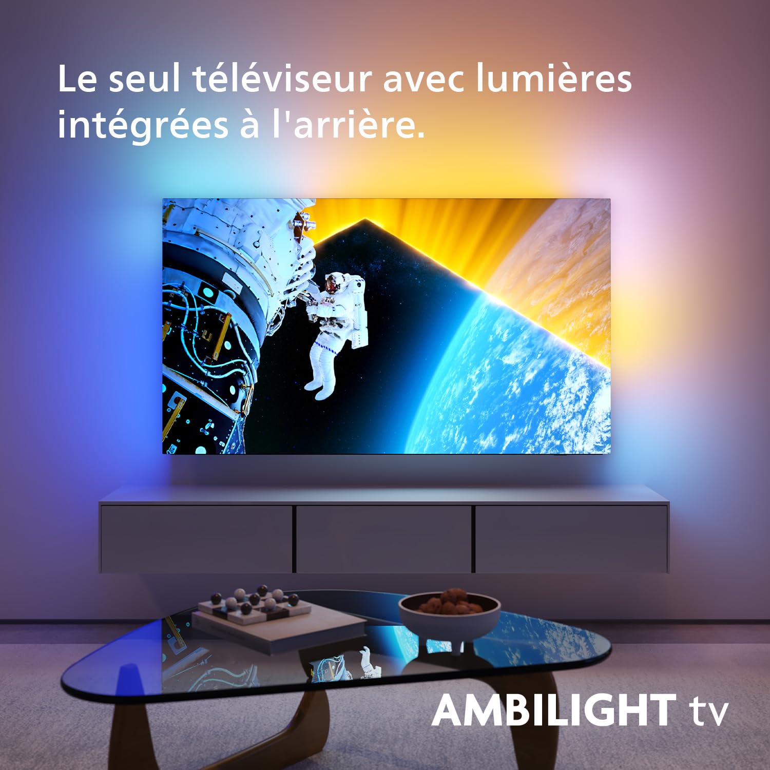Philips Ambilight 48OLED809 Smart TV OLED 4K - Écran 48 Pouces, Plate-Forme P5 AI Perfect Picture Ultra HD, Google TV, Dolby Vision et Son Dolby Atmos, Fonctionne avec Alexa et Google Assistant