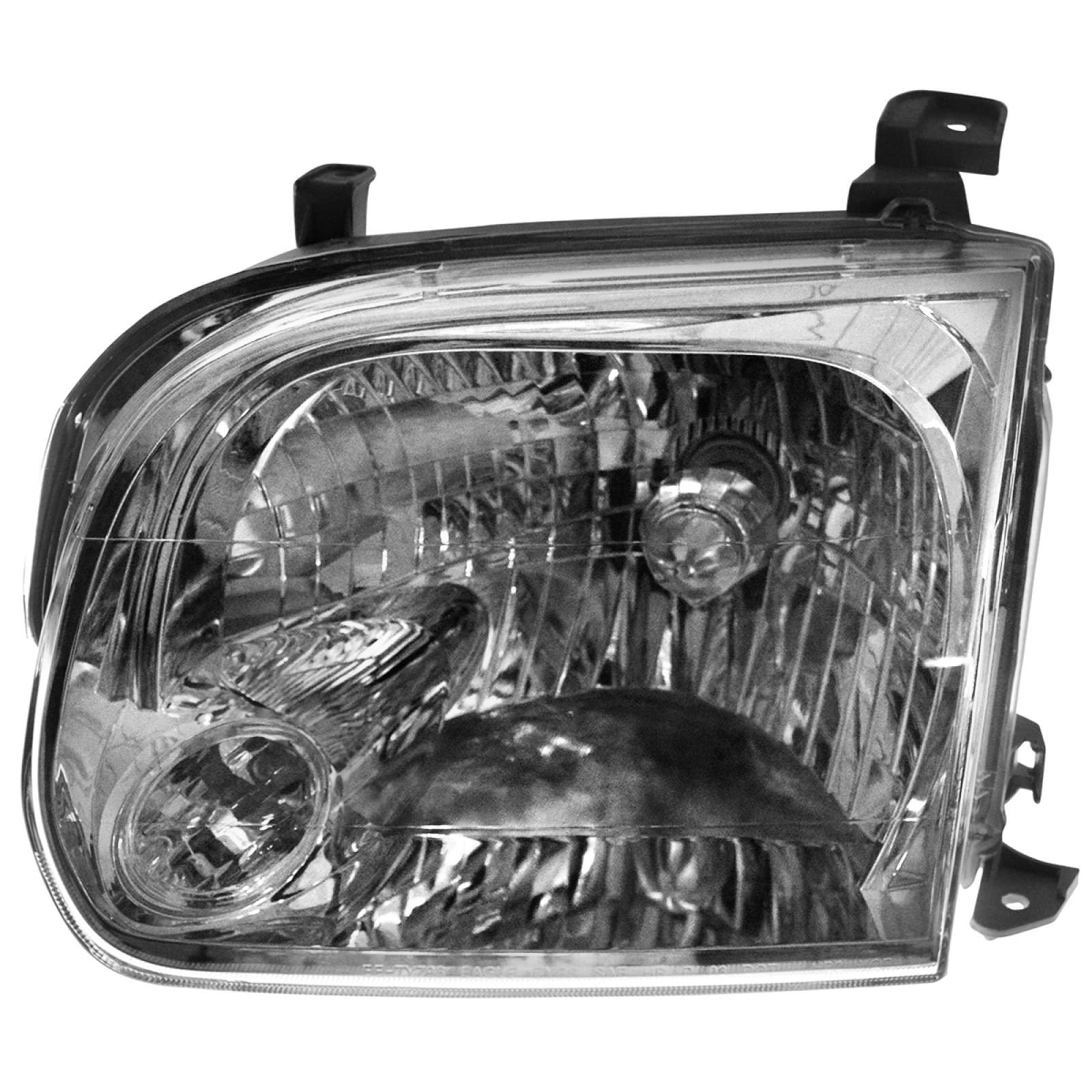 TRQ Driver Side Headlight Assembly Compatible with 2005-2007 Toyota Sequoia 2005-2006 Tundra Double Cab Crew Cab TO2502158