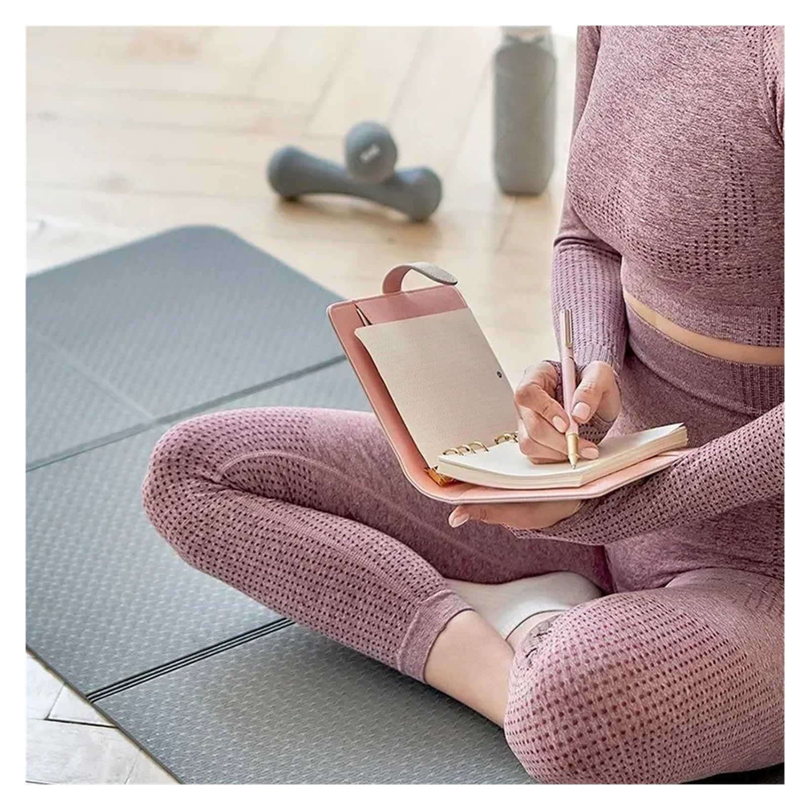Estera de yoga portátil y plegable TPE 4,0 mm para ejercicios