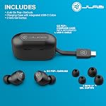 JLab Go Air Pop+, True Wireless Earbuds, Bluetooth Earbuds with Microphone, Dual Connect, EQ3 Sound, Black
