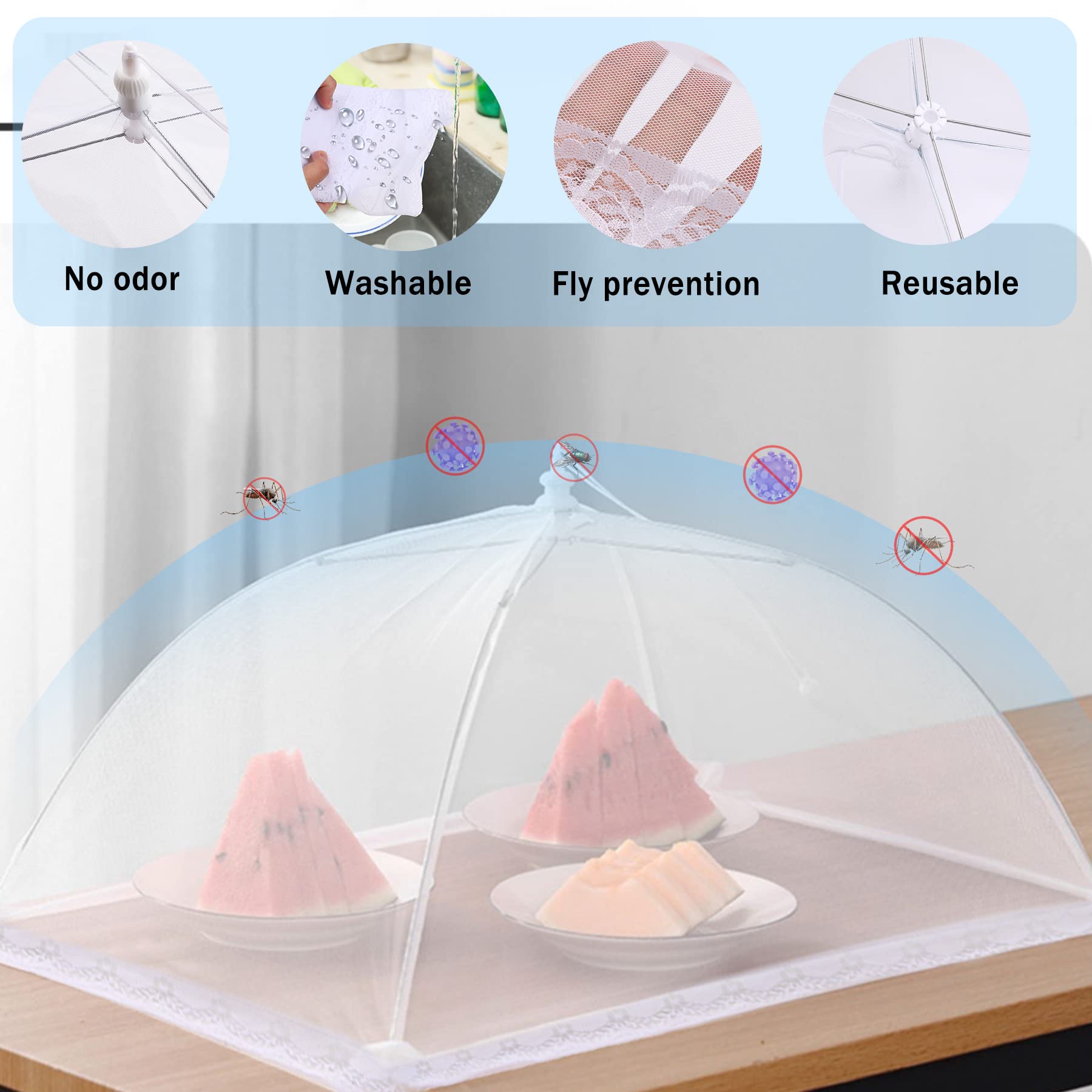 Mesh Food Cover, JULBEAR 2Pcs Tent Umbrella Food Screen Covers For - View #6