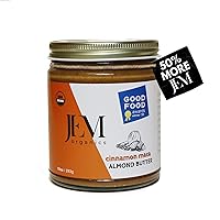 Vista 27 de JEM Organics Cashew Cardamom Sprouted Almond Nut Butter, Organic, All Natural,Gluten-Free, Vegan, Paleo, Keto Snack, 16 oz Jar, Single Pack
