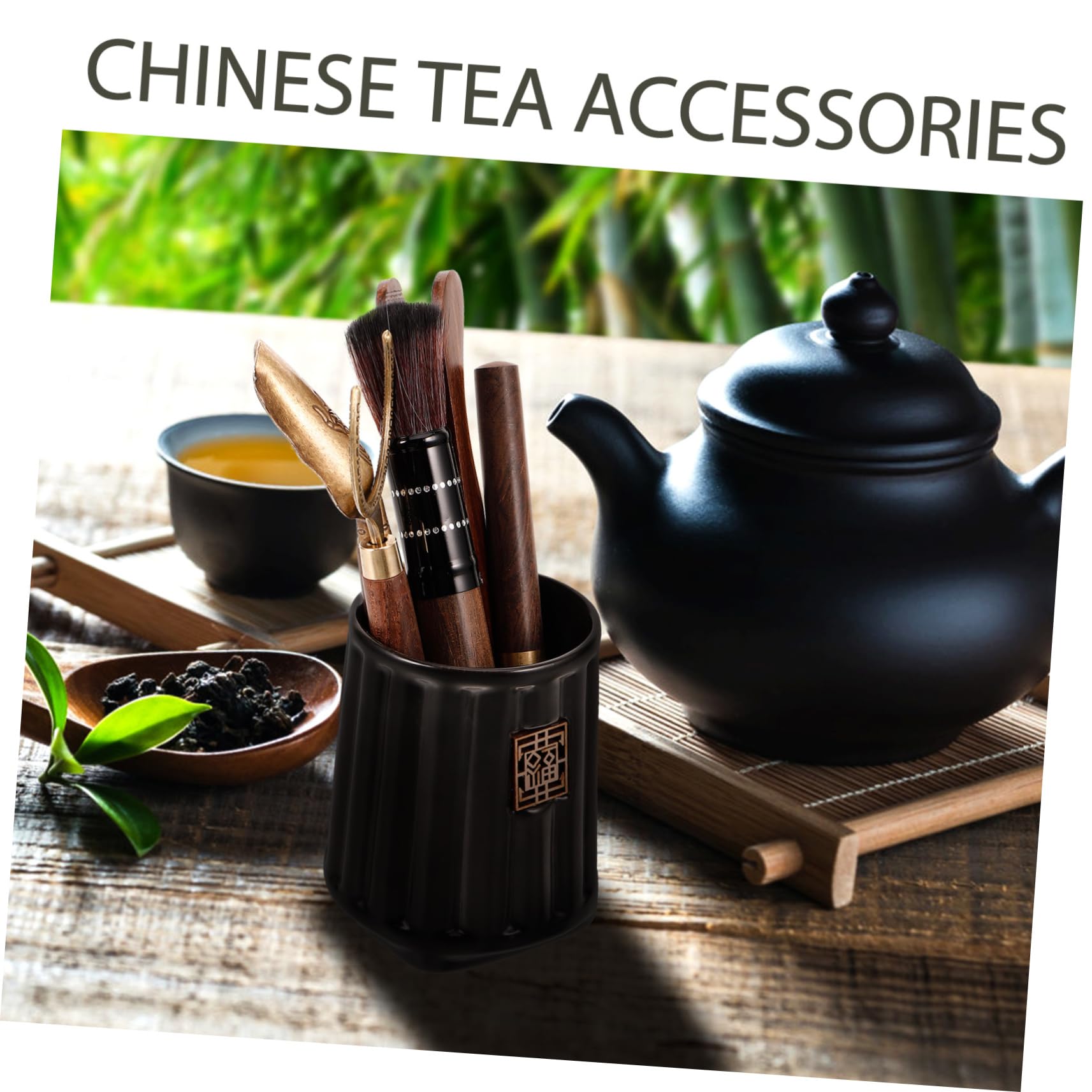 OUNONA 3 Sets Tee Kunst Set Chinesisches Teezeremonie Zubehör Tee Zubehör Für Teeliebhaber Frauen Tee Zubehör Tee Utensilien Teelöffel Für Losen Tee Gongfu Tee Zubehör Keramik