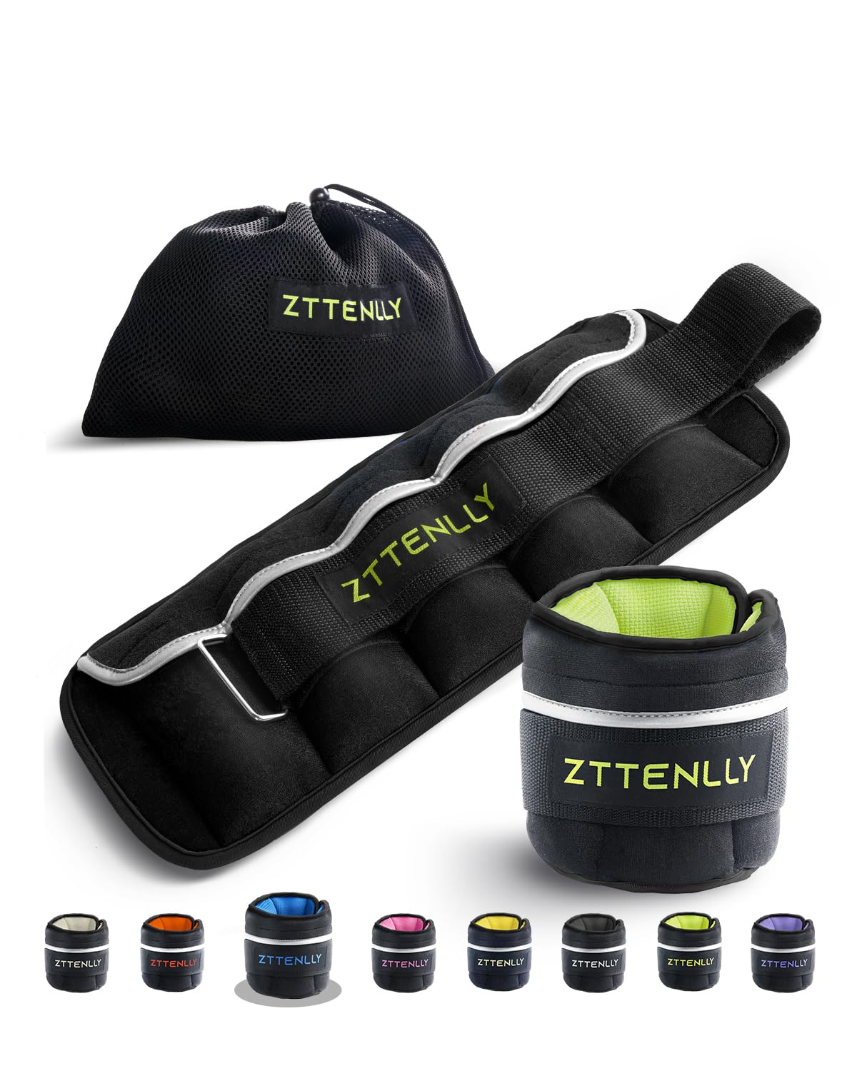 ZTTEN Adjustable Ankle & Wrist Weights 0.9-4.5kg - Premium Merino Cotton Fitness Weights with Non-Slip Design for Adults & Kids, Gym, Running, Aerobic Training