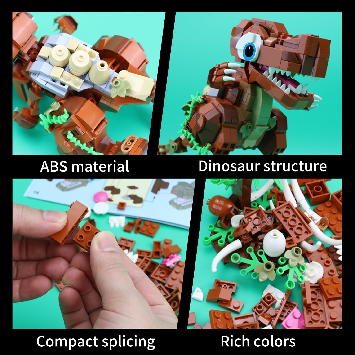 T-Rex Dinosaur Building Blocks Set, 630 Pieces Poseable and Movable Model, Gift for Kids Ages 6-12, No Missing Parts Guarantee