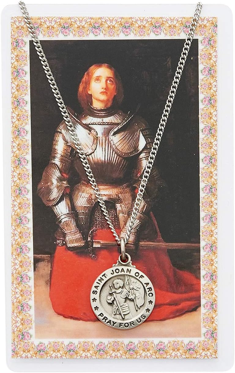Round St. Joan of Arc Medal with Saint Story Card