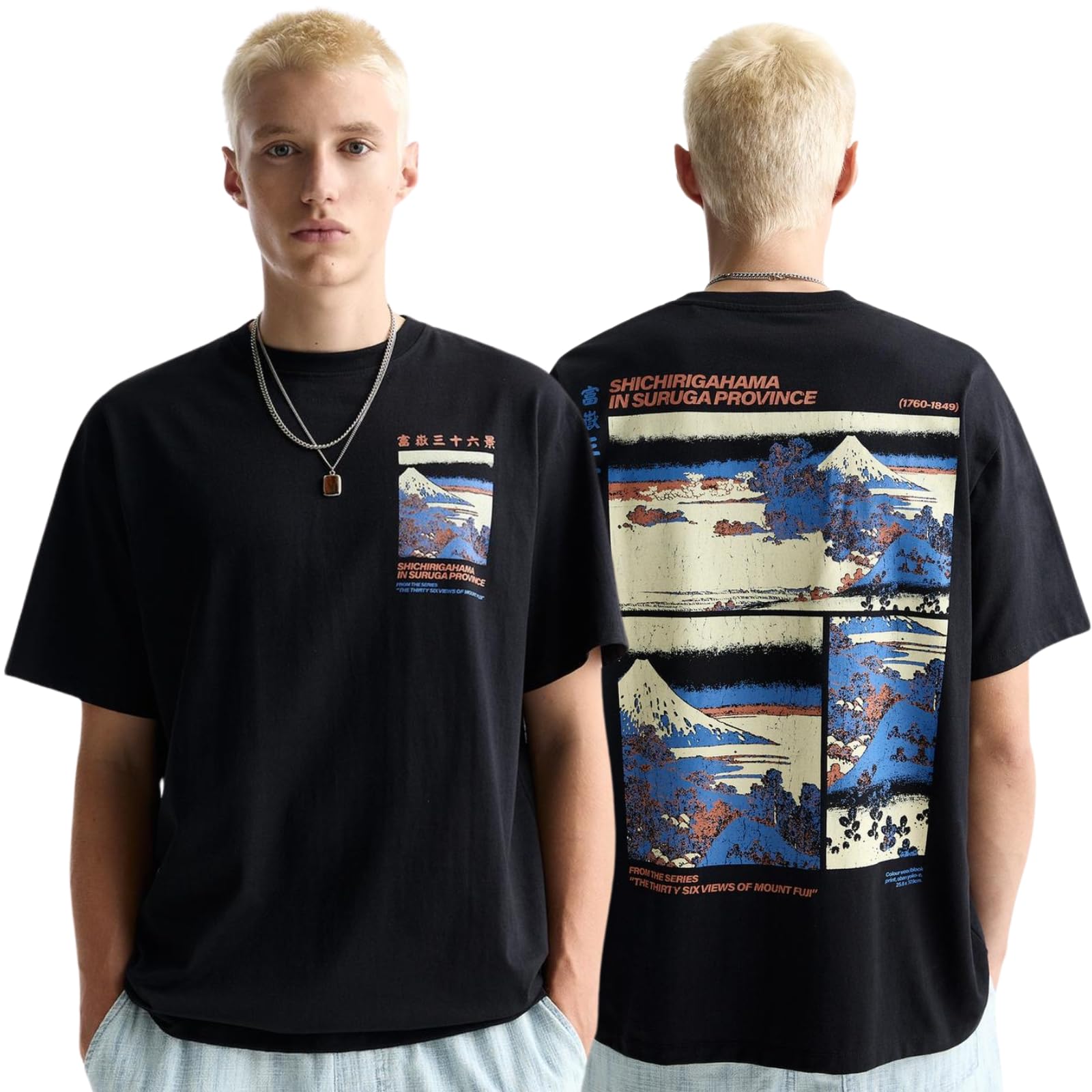 GRECIILOOKSMen's Cotton Blend Oversized Fit T-Shirt Half Sleeve Oversized Round Neck Longline Drop Shoulder | Colorful Printed Men t-Shirt