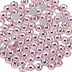 Beadsland Flat Back Crystal Rhinestones Round Gems for Nail Art and Craft Glue Fix, Light Pink, 10mm, SS50/144pcs