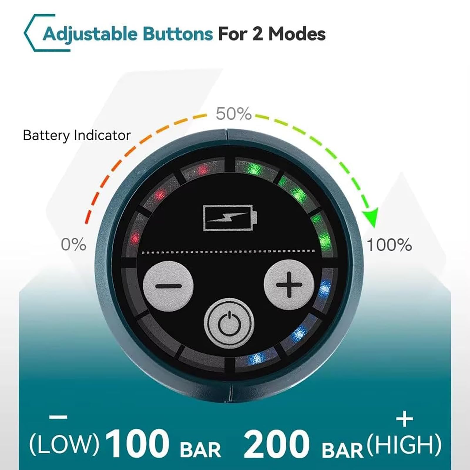 Hidrolimpiadora Inalámbrica, Portátil, De 15 Bares, con Boquilla 6 En 1 Y Batería De 2600 Mah, para Lavar Coches, Suelos, Limpiar Jardines Y Regar.