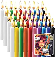 Vista 11 de Juego de 20 velas cónicas de color sólido, velas de cera de parafina sin goteo de 4 pulgadas con mecha de algodón, ideal para bodas, shabat