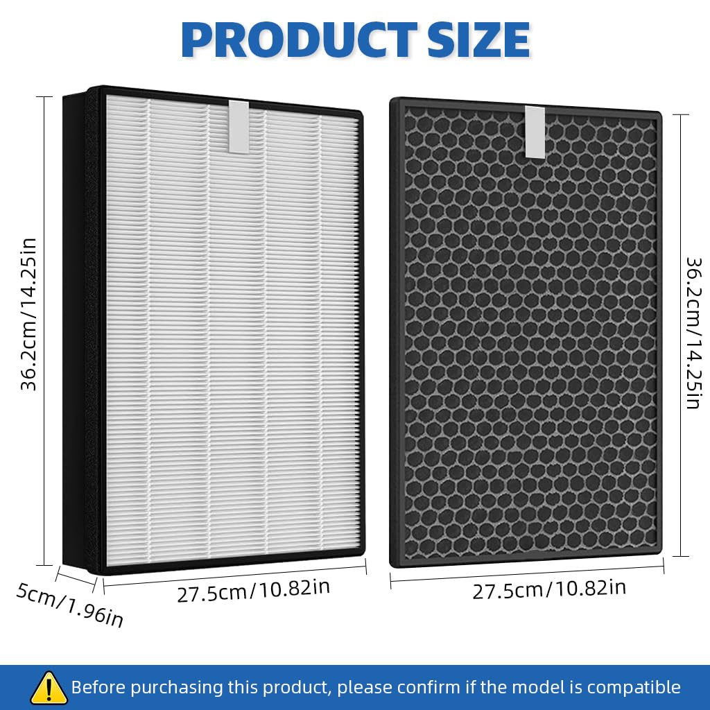Verilux® 2Pcs Air Purifier Filter Set for Phillips Air Purifier FY-2422 (HEPA) +FY-2420 (Carbon) Compatible with Phillips Series 2000,Models: AC-2887,AC-2882 AC-2892 2