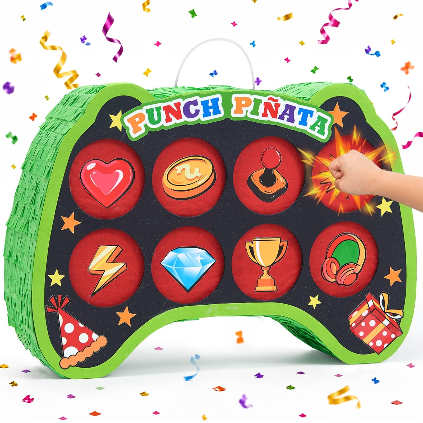 WERNNSAI Game Punch Pinata Punch Box Pinata Birthday Carnival Decoration