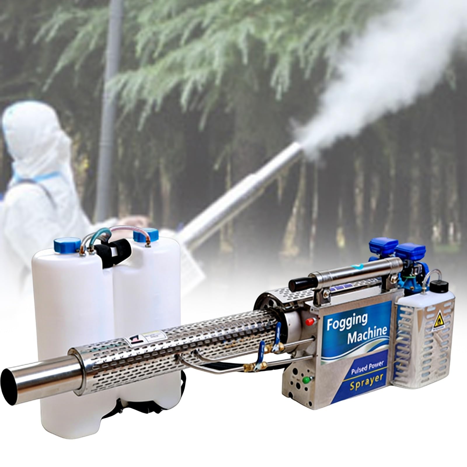 Nebulizzatore termico portatile a getto d'acqua a impulsi, nebulizzatore termico da 15 litri, macchina per fumigazione disinfettante per casa, ristorante, scuola, comunità, ospedale(100)