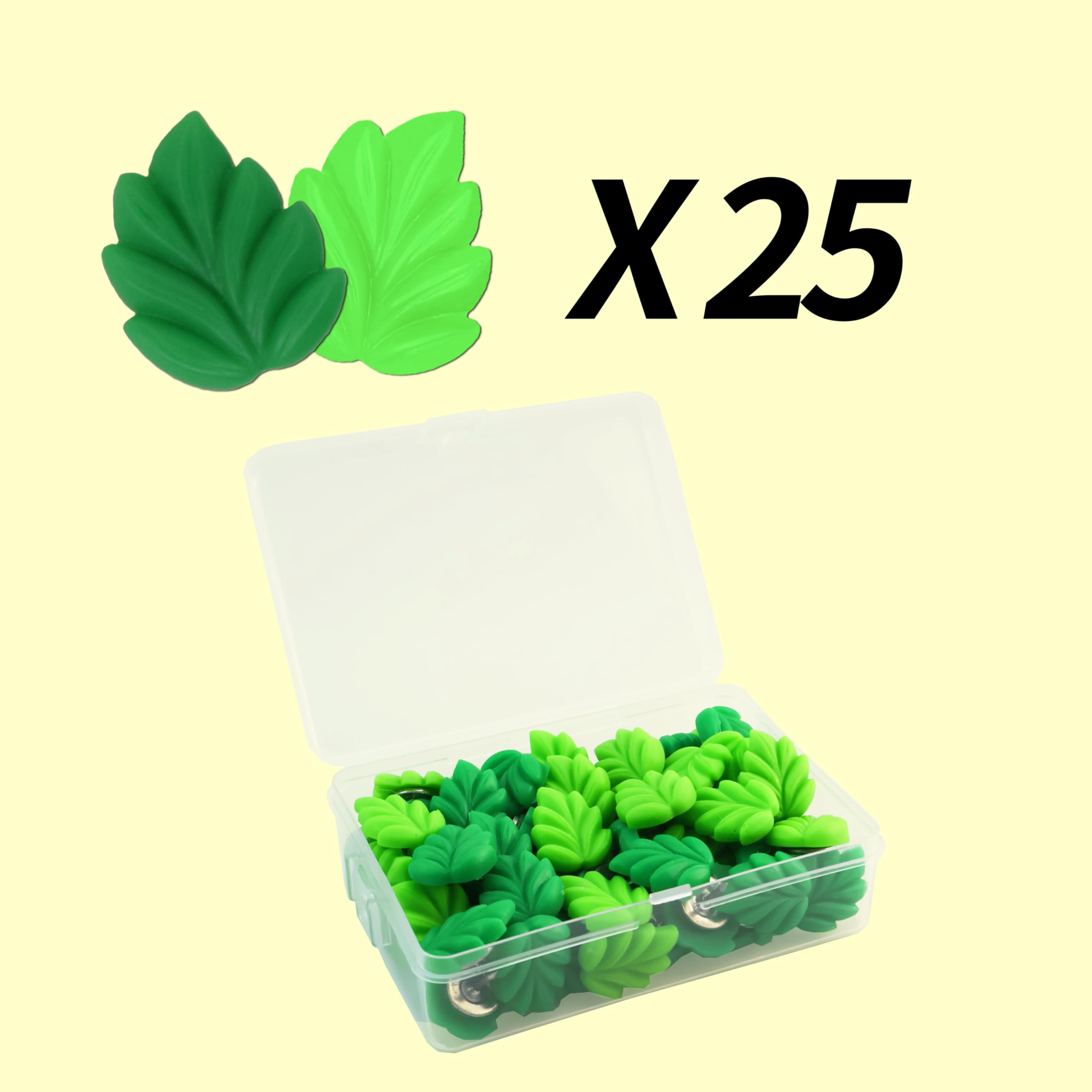 50 Pcs Leaf Push Pins Decorative Thumb Tacks in Green Cute Office Decor for Cork Board Bulletin Board, Photos Wall Maps and Other Offices Schools Supplies Christmas Decoration: Leaf, 50 Pcs