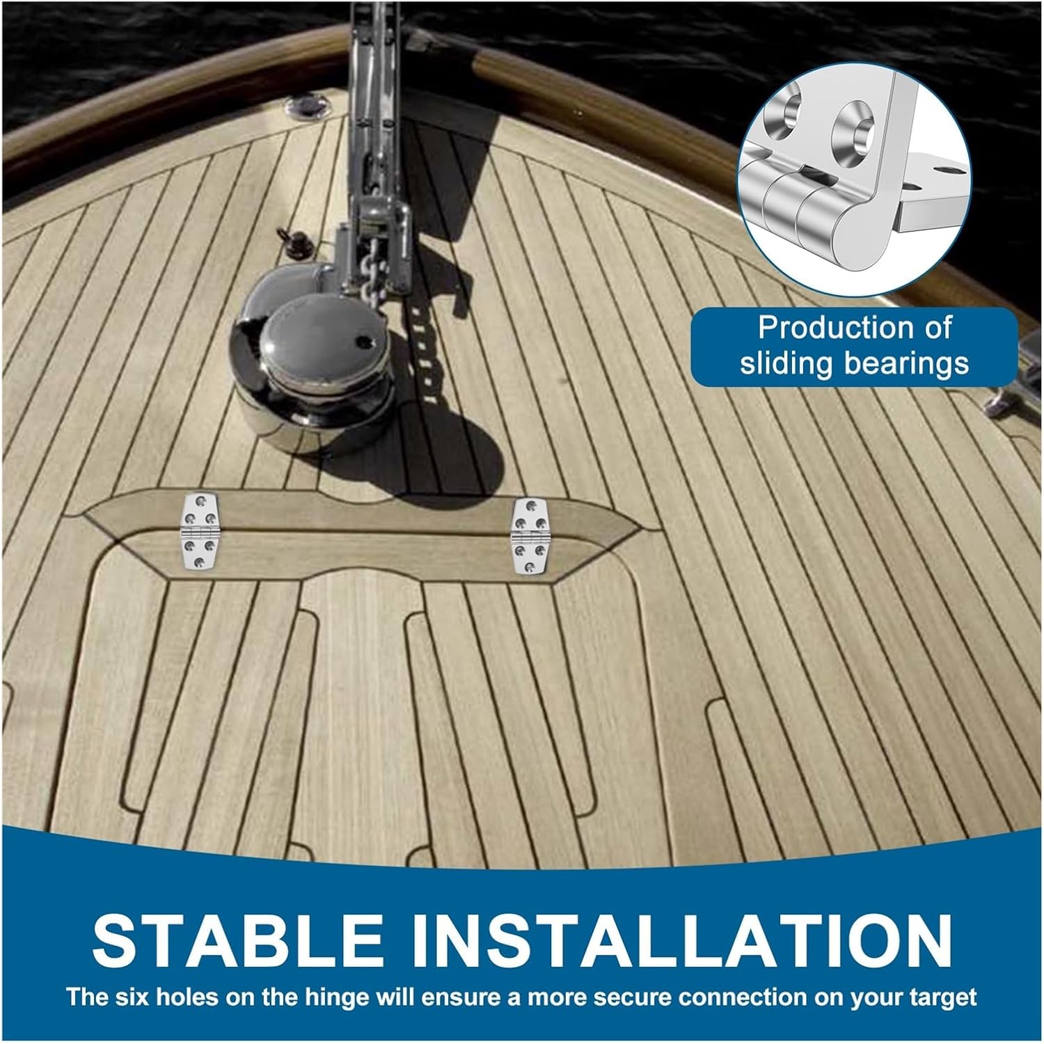 316 Stainless Steel Grade 3 X 1.5 Boat Hatch Hinge Casting Cabinet Door with Screws