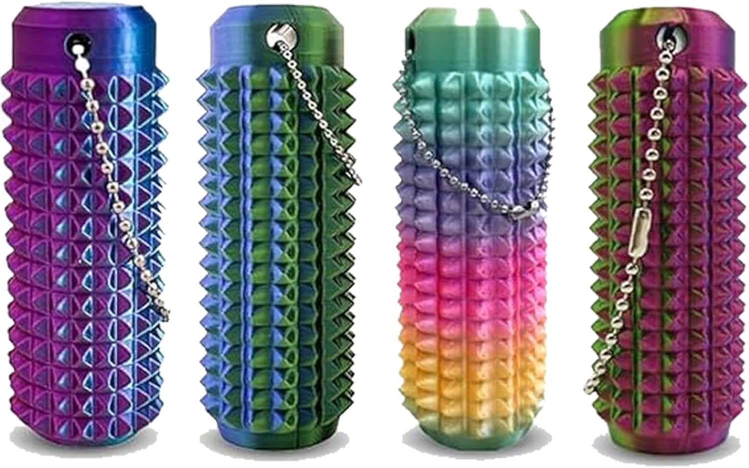 4PCS 3D Printed Spiky Pain Stim Fidget Toys for Adults, Hard Sensory Keychain for Stress and Anxiety Relief, Ouchies Pain Fidget Pocket Stim Toy Set, Novelty Gift for Focus and Relaxation (4PCS)