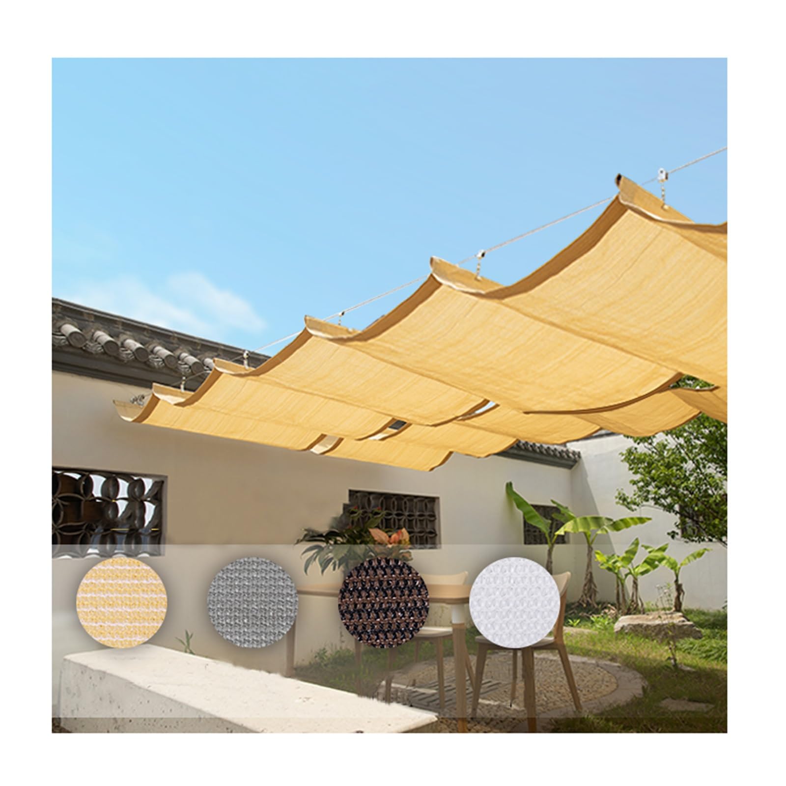Voile d'ombrage rétractable en U pour stopper la chaleur sur votre terrasse