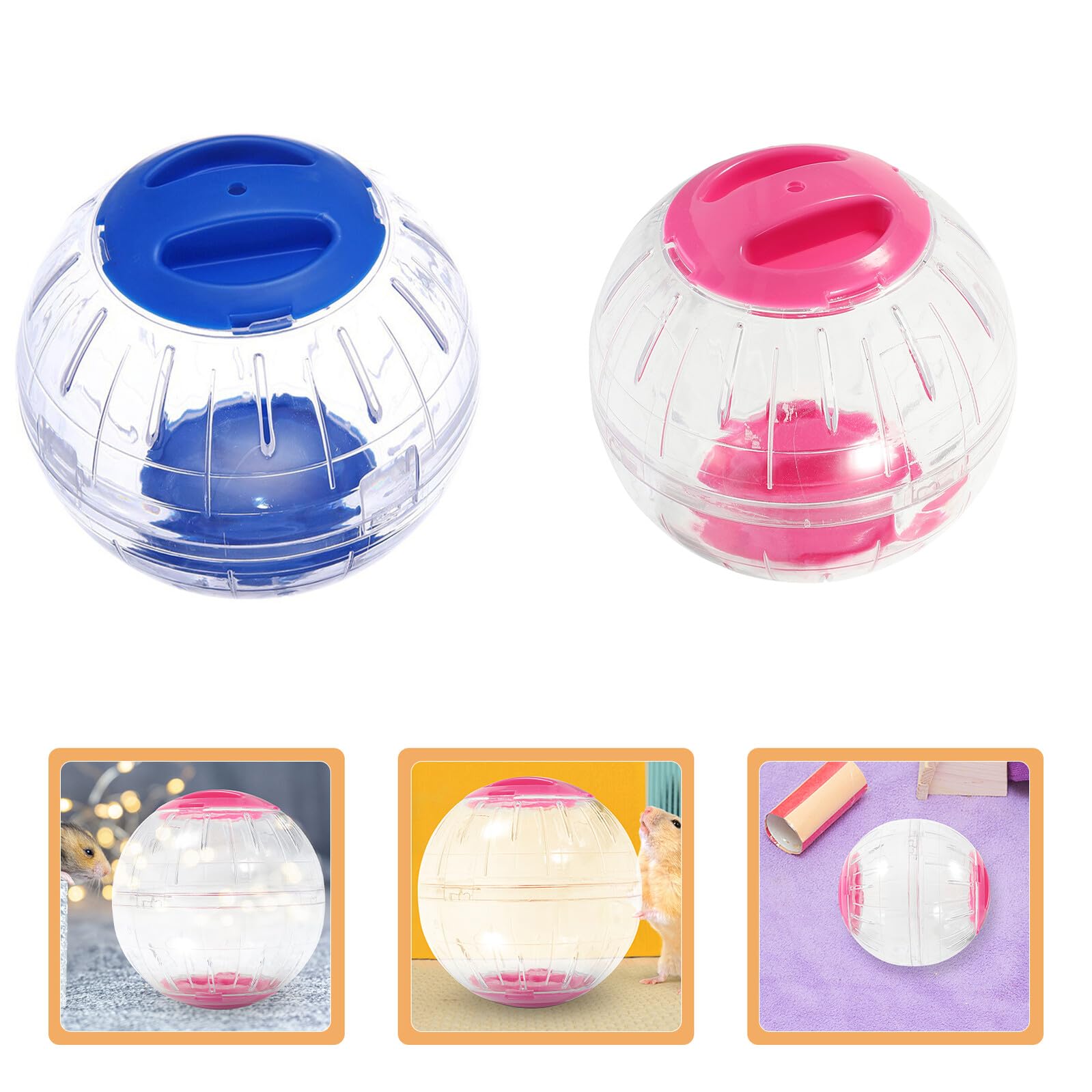 Homoyoyo 4 Pièces Balle Exercice pour Hamster Transparente Antiescape Roue Silencieuse pour Petits Animaux comme Hérisson Gerbille et Souris Accessoire Ludique et Sécurisé pour Cage