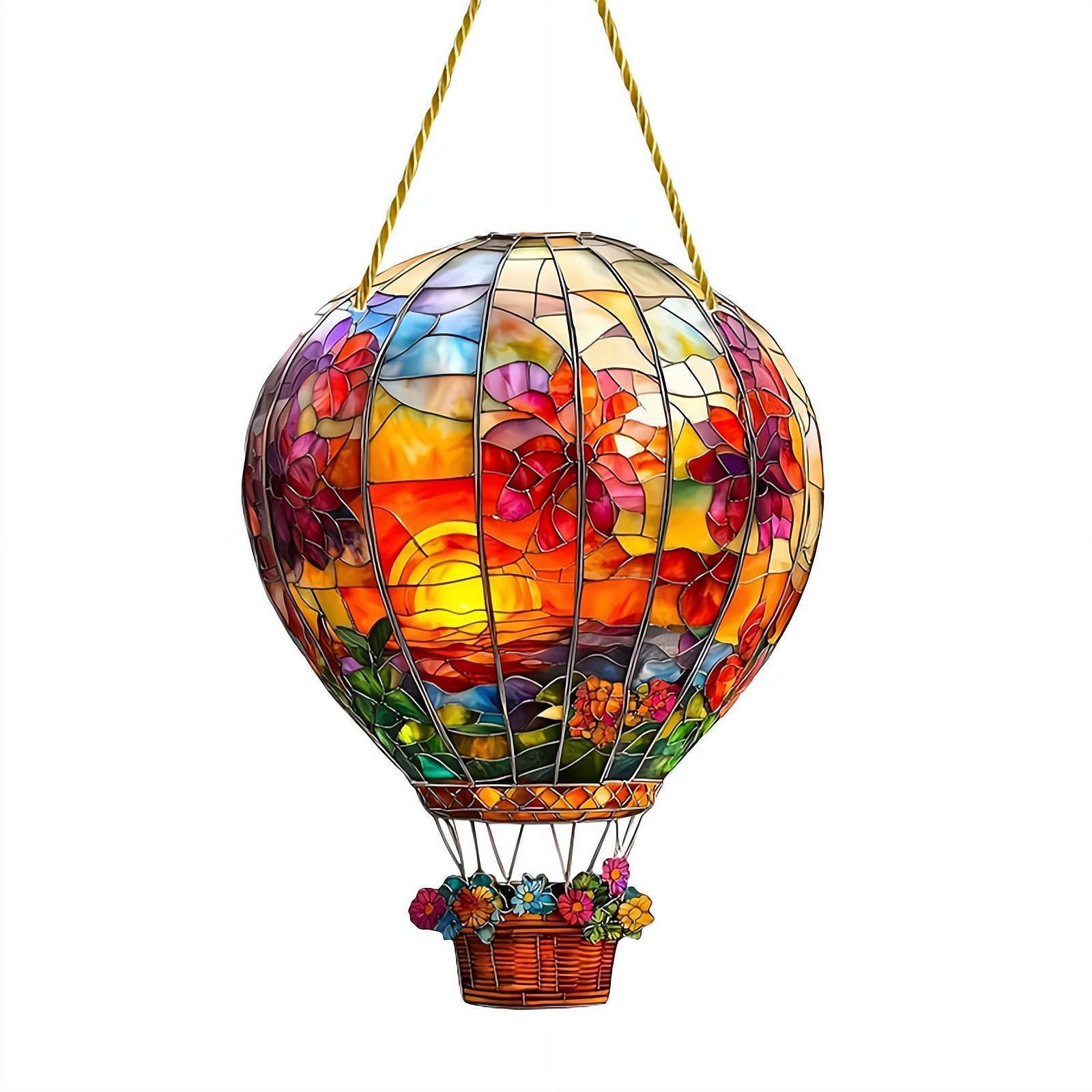 LYEAA 2D Flat Acrylic Hot Air Balloon Decoration Acrylic Balloon Garden Hanging Decoration Outdoor Wall Decor
