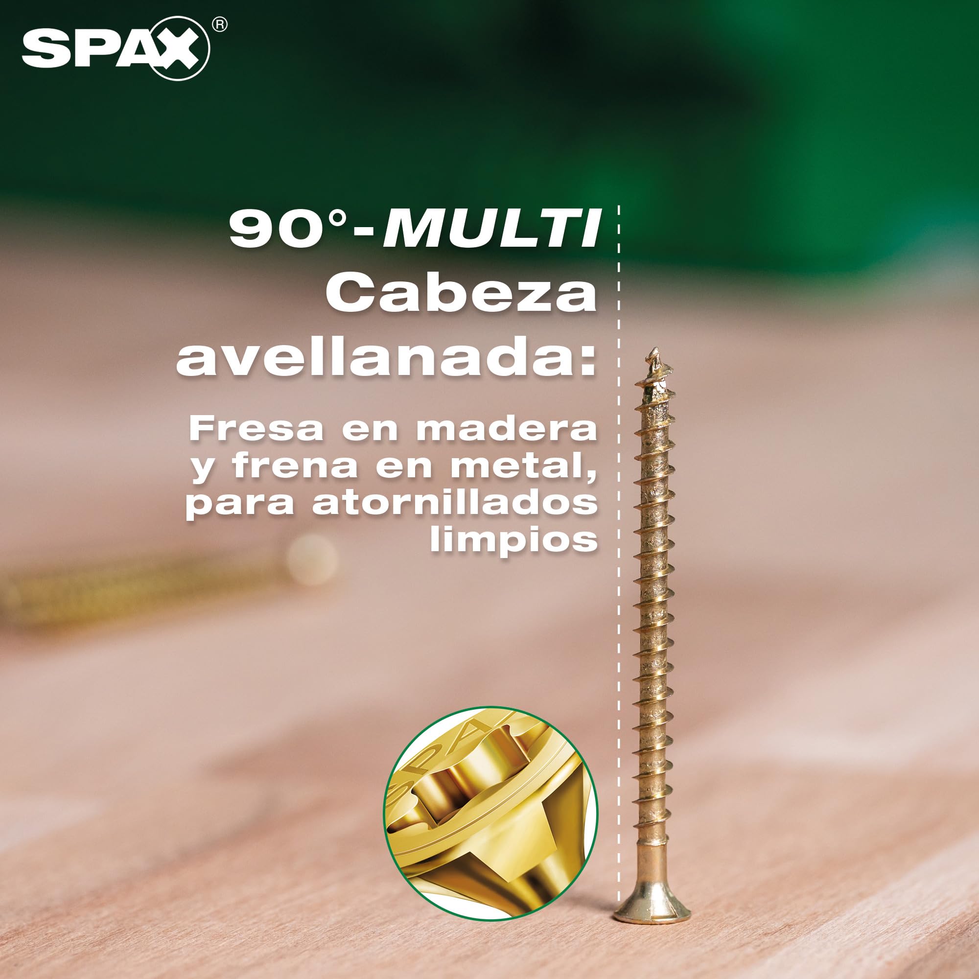 SPAX Tornillo universal 3,5 x 50 mm, 360 unidades - Tornillos para madera, rosca completa, cabeza avellanada, ranura en cruz Z2, 4CUT, recubrimiento YELLOX - 8000000286933